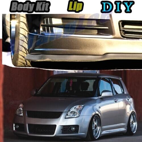 Car Bumper Lip Front Spoiler Skirt Deflector For Suzuki Swift / Swift+ HT/HR RS AZG A2L Tune Modified Body Kit VIP Hella Flush