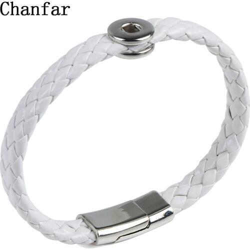 Chanfar Fashion DIY Snap Button Bracelet For 12mm Button Magnetic Clasp Bracelet Women Men Jewelry