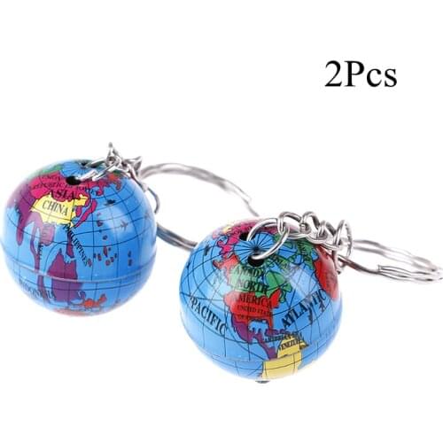 2Pcs/Lot Handmade World Map Planet Earth Geography Key Chain World Map Globe Keychain Auto Earth Globe Pendant Keychains Gift