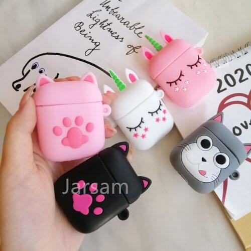 For Airpods Case Silicone Cartoon Cover for Air pods Cute cat Case Headphone case for Earpods Accessories