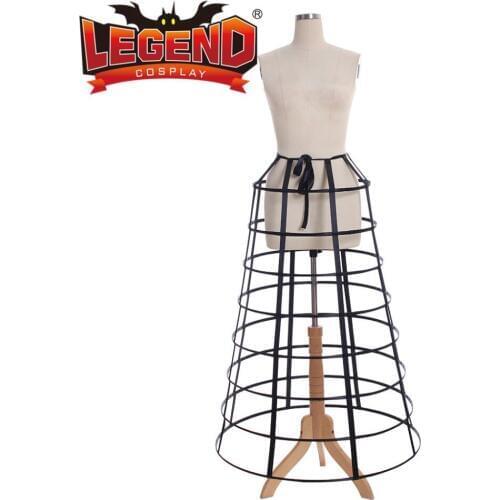 Black hoop cage skirt long pannier black cage crinoline