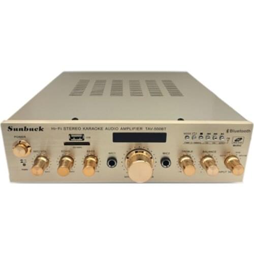 2.0 Home KTV power amplifier, high-power audio, professional enthusiast hifi Bluetooth AV power amplifier, Rated power: 150W*2