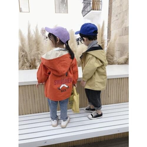 Boys Girls Spring Autumn Trench Coats Baby Girls Fashion Long Sleeve 1-6 Yrs Double-sided Loose Jacket Children Kids Outerwear