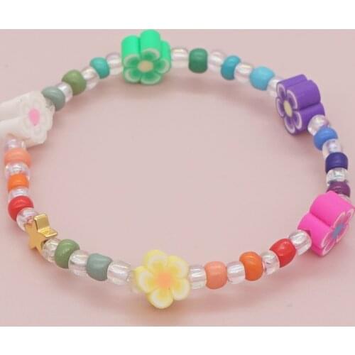 Go2Boho 2021 Flower Beaded Bracelet Charms Star Bracelets For Women Cute Multicolor Strand Pulseras Mujer Vacation Party Jewelry