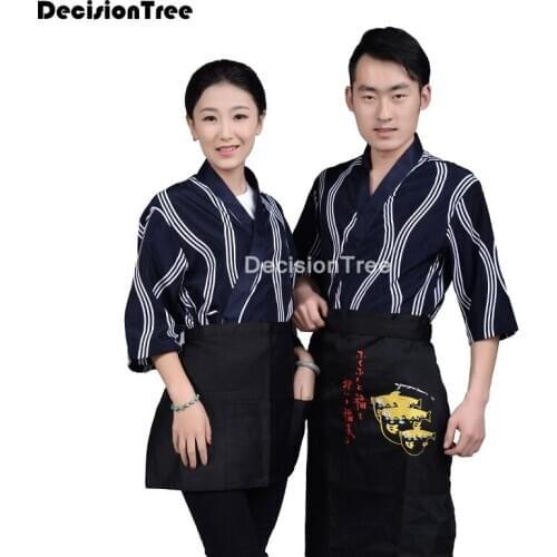 2021 hot unisex japanese korea style medium sleeve chef cook uniform top waiter work wear restaurant cuisine cook