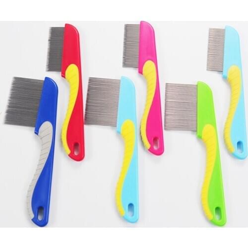 Pet Grooming Kit Long Needle Short Needle Cat Hair Remover Comb Dog Grooming Comb Pet Flea Lice Cleaner Comb Cat Grooming Brush