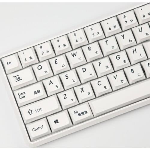 1set PBT DYE Sublimated Keycaps Japanese Keycaps White Minimalist Style for Mechanical Keyboard 60 61 64 84 96 87 104 108