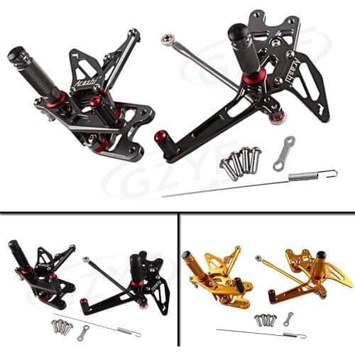 Motorcycle Adjustable Rear Set Foot Pegs Footrests Kit For Suzuki GSXR1000 2007 2008 Spare Parts Pair