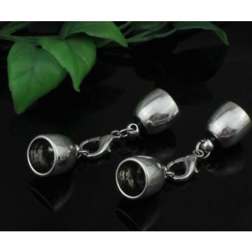 10sets/lot Fashion Zinc Alloy Cord End Caps Set Fit 10mm Cord for Necklace Bracelet Connectors Clasp Total Length:53mm K05217