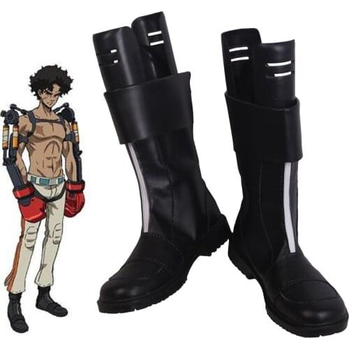 Megalo Box Junk Dog Joe Cosplay Boots Black Shoes Custom Made Any Size