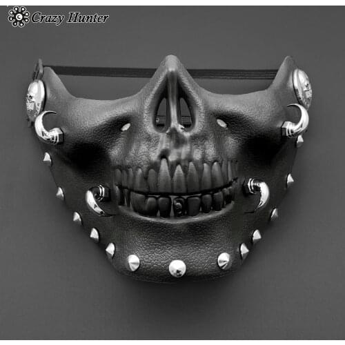 Steampunk Biker Skull Horn Spike Men Mask Masquerade Cosplay Unisex