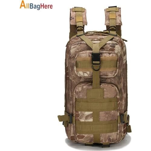 Men 25L Outdoor Climbing Backpack Camo Military Rucksack Waterproof Tactical Travel Bag Sports Camping Hiking Trekking Backpacks