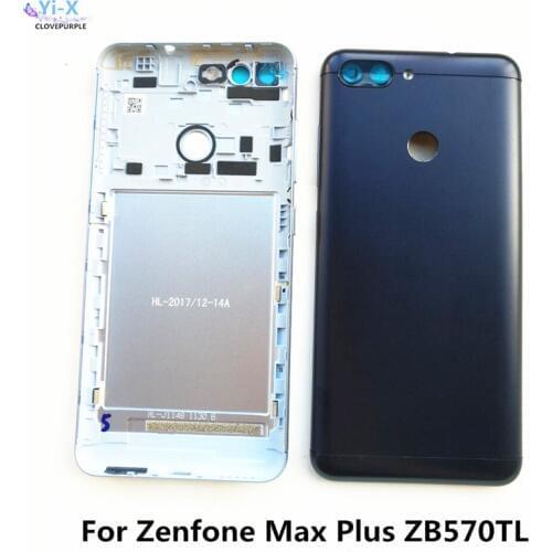 New Back Battery Cover For Asus Zenfone Max Plus ZB570TL M1 Battery Door Back Housing with Camera Lens and side Button Keys