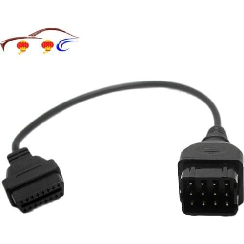 Top Quality Converter Cable For Gaz 12 Pin 12pin Male To Obd Dlc 16 Pin 16pin Female Obd2 Obdii Car Diagnostic Tool Adapter