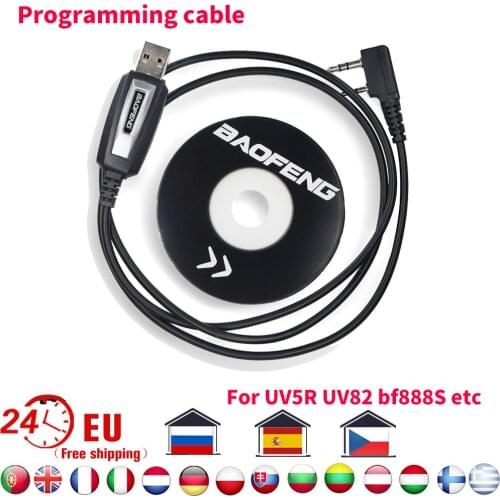 Baofeng Original Walkie Talkie USB Programming Cable With CD Driver for Baofeng UV5R Pro UV82 BF888S UV 5R Ham Radio Accessories