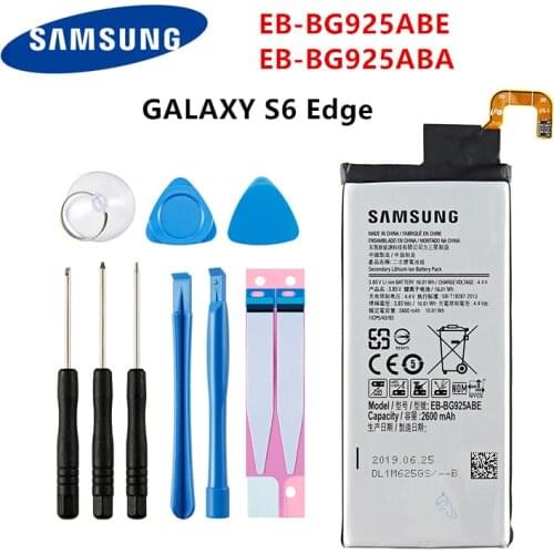 SAMSUNG Orginal EB-BG925ABE EB-BG925ABA 2600mAh Battery For Samsung Galaxy S6 Edge G9250 G925 G925FQ G925F G925S/V/A +Tools