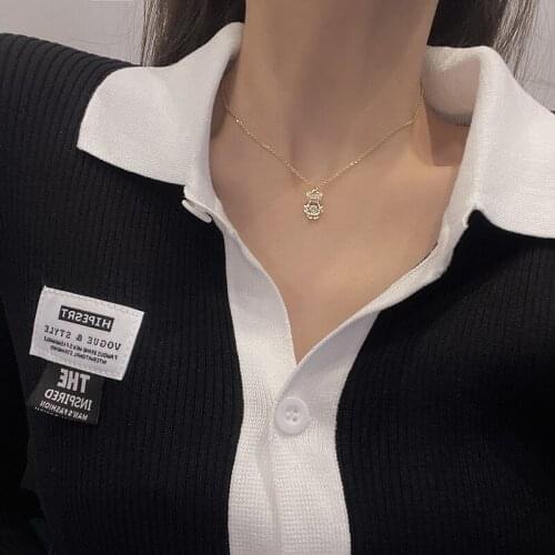 Simple Lovely Cute Bear Pendant Necklaces For Women Fashion Jewelry Accessories 2021 New Elegant Mini Animale Necklace