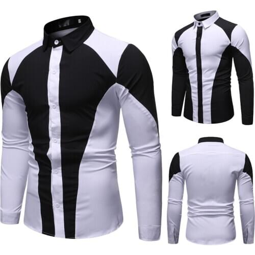 Mens Long Sleeve Vintage Shirts Casual Slim Fit Mens Shirt 2020 Basic Designed Cotton Men Shirts