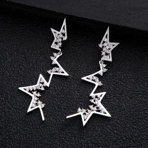 New Design Luxury geometric shape AAA Cubic Zircon Drop Earrings For Women Engagement Party Dinner Dress Jewelry E5667