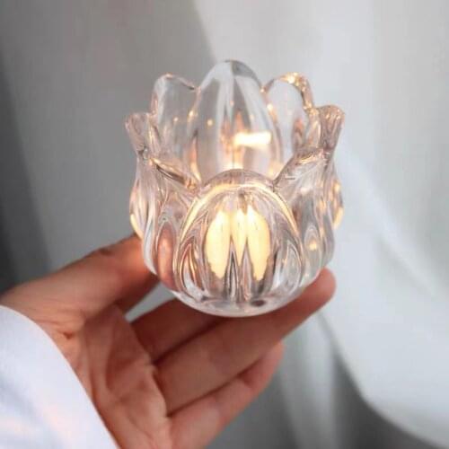 Glass Candle Holder For For Weeding Decorations Candlestick Candelabros Vintage Candle Stand