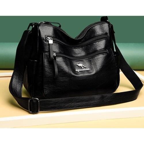 High capacity Women Messenger Bag High Quality Soft Leather Crossbody Shoulder Bags For Women Hobos Multi-pocket Bolsas Feminina