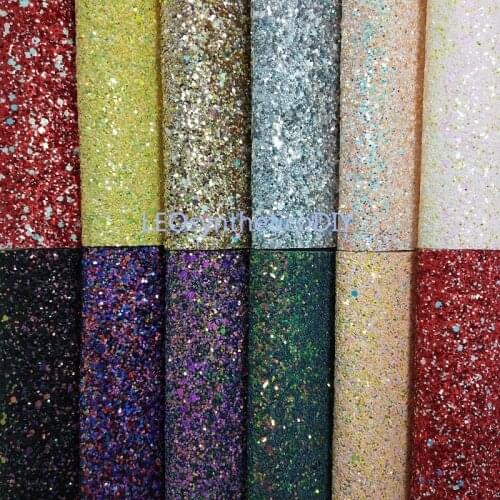 1PC 21X29CM Synthetic Letaher, Cuero Sintetico CHUNKY GLITTER Leather For Making Bows Accessories LEOsyntheticoDIY T140A