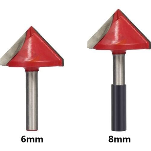 1pc 32mm v shape milling cutter 90 degrees wood router bits milling cutters cnc 6mm shank for carpentry trim engraving bit