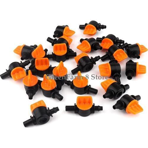 10~100pcs 4/7- O.D 6mm Hose Mini Valve Garden Micro Irrigation Pipe Equal Connector Valve Watering System Sprinklers Joints