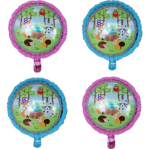 10pcs 18inch Animal Balloons Raccoon Hedgehog Fox Foil Balloon Jungle Birthday Party Decorations Baby Shower Decor Supplies Toys