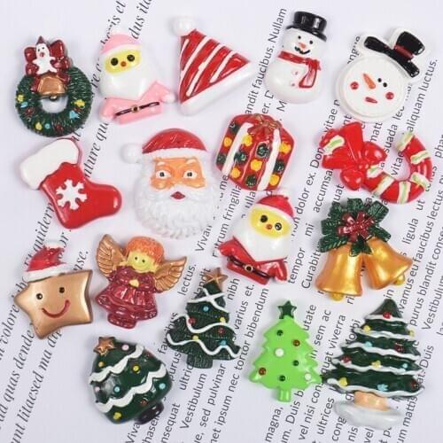 100PC Mixed Resin Flatback Christmas Decoration Cabochons Embellishments Scrapbook Craft DIY Hair Accessories