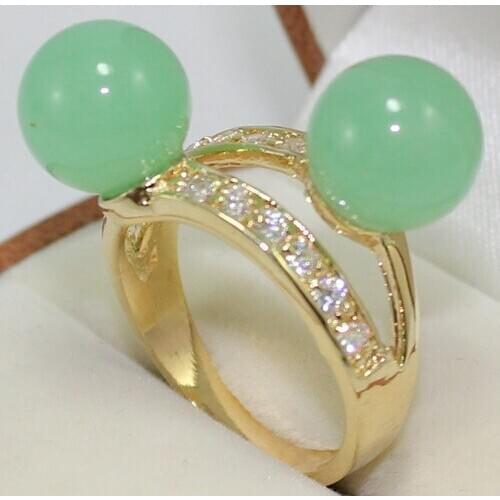 2 colors wholesale cute FINE 2 light green/purple Natural jade beads 6-8mm ladys fashion ring(#7.8.9)