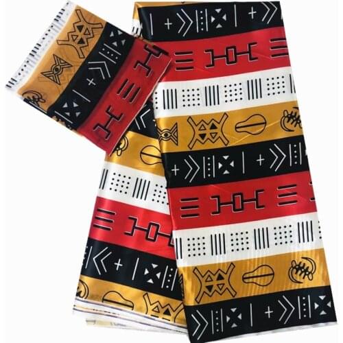 2020 African lace Fabric Nigerian Satin Wax Fabrics High Quality 6 Yards Per Lot High Quality Imitate Slik Fabric