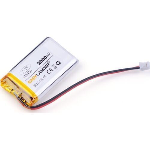 3.7v lithium ion rechargeable battery 113450 2000mAh for GPS MP4 tablet pc cell phone POWER BANK