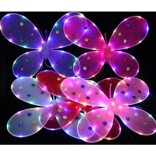 3Pcs Girl LED Angel Set Fairy Wand Bandana Crown Princess Carnival Costume F3MF
