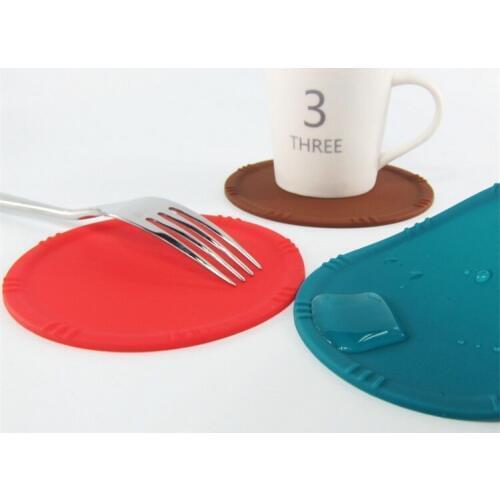 500 pcs Silicone Round Non-slip Heat Resistant Mat Coaster Cushion Placemat Pot Holder