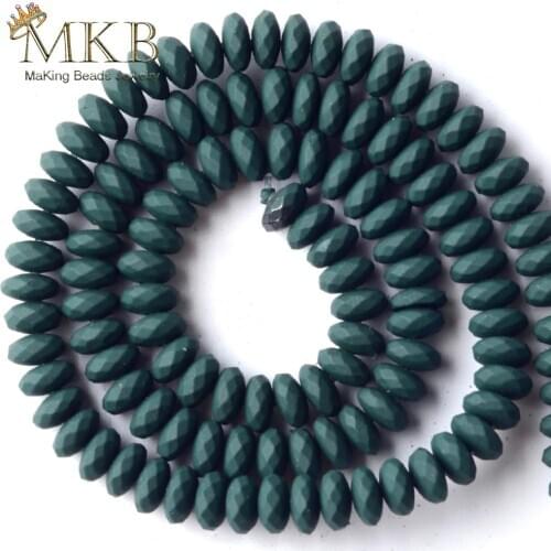 6mm Natural Dark Green Hematite Stone Matte Rondelle Rubber Beads For Jewelry Making Space Loose Beads Diy Bracelet Jewellery15"