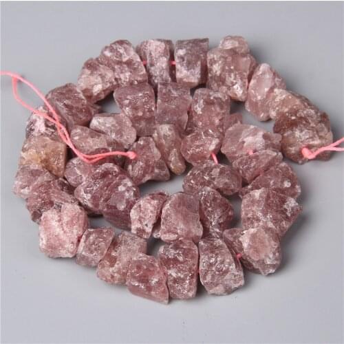 10-13mm Natural Pink Strawberry Quartz Beads Loose Freeform Minerals Crystal Nugget Stone Beads For Women Girl Handmade Jewelry