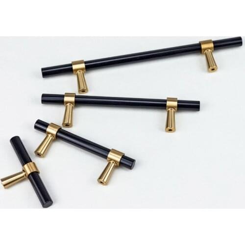 Black Brass Cabinet Handles Bathroom Bedroom Kitchen Furniture Handle Wardrobe Dresser Cupboard Bar Drawer Pulls Door Hardware