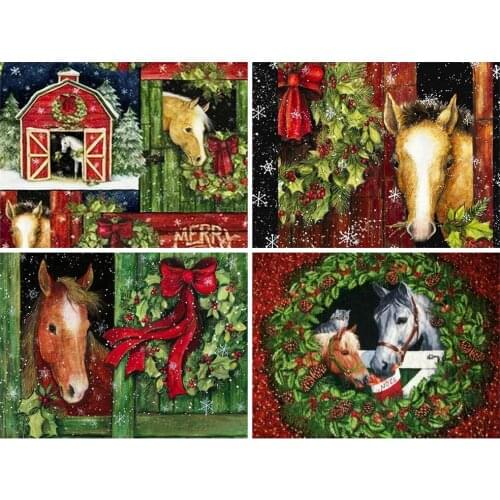 CraftArtGo 5D Diamond Embroidery Horse craft suit Full Square Round Rhinestone Mosaic Painting Cross Stitch Flowers Diamond Kit