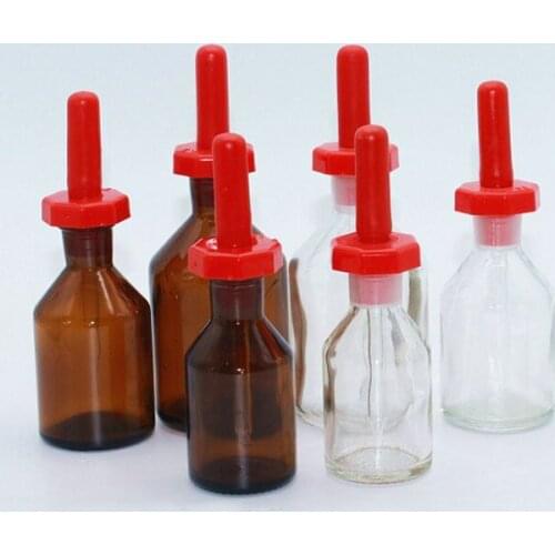30ml/60ml/125ml Transparent or Brown Clear British Dropper Bottle Glass Dropping Bottles Quantitative Drop Bottle With Dropper