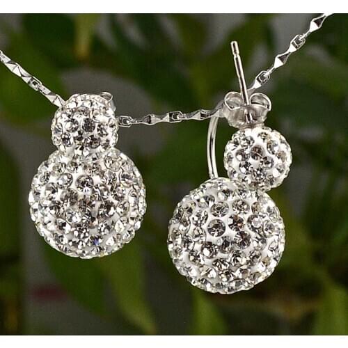 Guarantee Plain 925 Sterling Silver, CZ, Cubic Earrings, round ball Ear drops 5.9g, EA31520