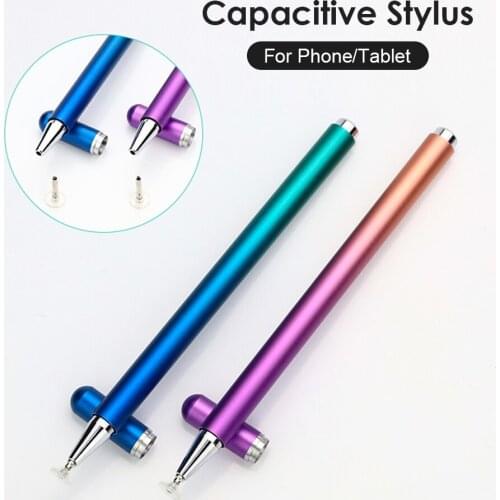 Gradient Color Stylus Pen for iOS Android Phone/Tablet Touch Screens Magnetic Cap Clear Disc Capacitive Stylus Pencil with Tip