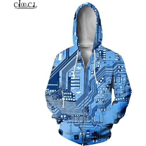 HX 2021 Popular Electronic Chip Zipper Hoodies Men Women 3D Print Jogging Fashion Hip Hop Harajuku Hot Selling Casual Tops