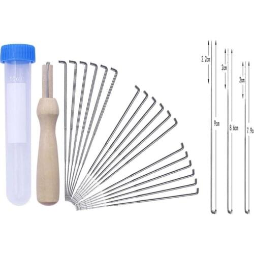 20pcs/set Sewing Needles 3 Sizes Felting Needles Artesanato Wool Felt Pocked Needles Set DIY Craft Felt Tools with Wood Handle