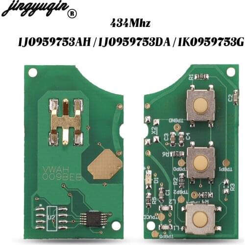 Jingyuqin 3 Buttons 434Mhz Flip Remote Car Key Circuit Board Fob For VW PASSAT Polo Skoda Seat 1J0959753 AH/DA 1K0959753G