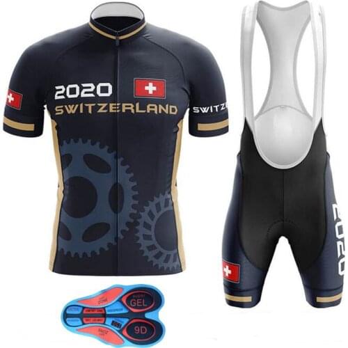 SPTGRVO 2020 Men Cycling Jersey Set Switzerland Cycling Clothing Cyclist Clothes ciclismo MTB Bicycle Wear Bike Shirt Quick dry