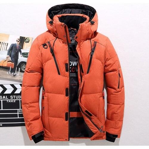 Down Jacket Men Winter Warm Parkas -20 Degree White Duck Down Jacket Hooded Outdoor Thick Puffer Padded Snow Coats Overcoat 5XL