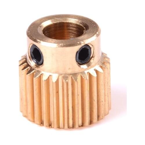 Copper Extrusion Head Gear 26 Tooth Bore 5mm 3D Printers Accessories Parts Diameter 11mm For MK8 Extruder Part 26Teeth Brass