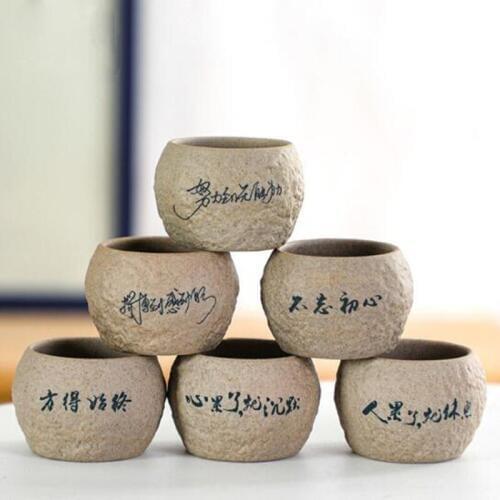 Mini Coarse Pottery Flowerpot Simple Breathable Flower Pot Succulent Plant Container Green Planters Vase Chinese Pattern