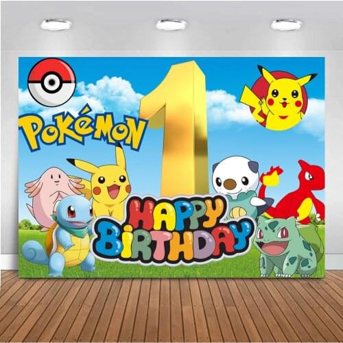 Cartoon Backdrop Yellow Theme Lightning Anime Character Birthday Photography Background Backdrop Photo Studio Photocall